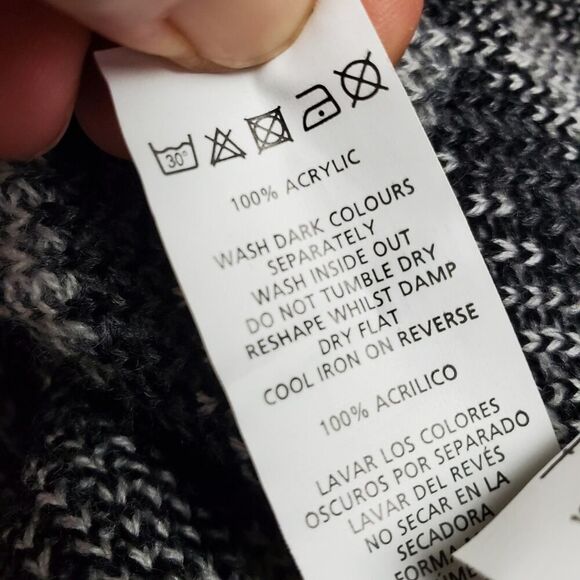 Atmosphere Aztec Poncho Sweater Gray Black XS - Picture 8 of 12